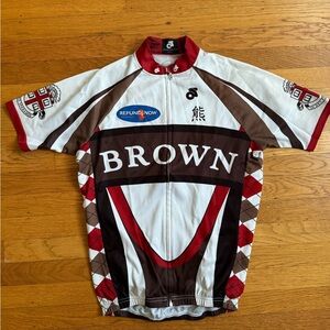 Brown University Men’s Cycling Jersey Size S full zip